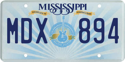 MS license plate MDX894