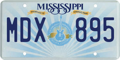 MS license plate MDX895