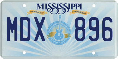 MS license plate MDX896