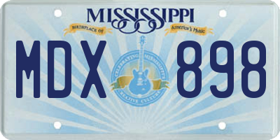 MS license plate MDX898
