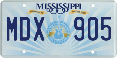MS license plate MDX905