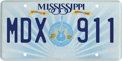 MS license plate MDX911