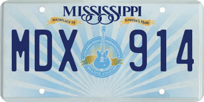 MS license plate MDX914