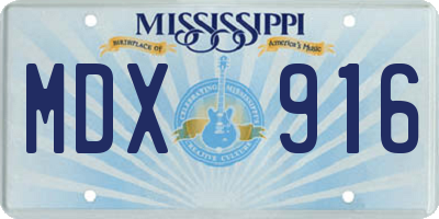 MS license plate MDX916