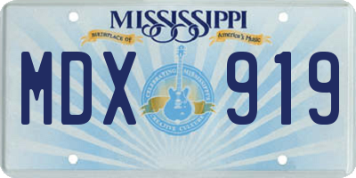 MS license plate MDX919