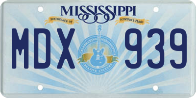 MS license plate MDX939