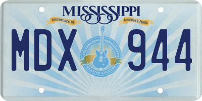 MS license plate MDX944