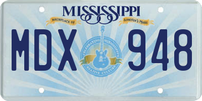 MS license plate MDX948