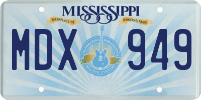 MS license plate MDX949