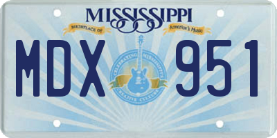 MS license plate MDX951