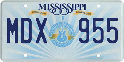 MS license plate MDX955
