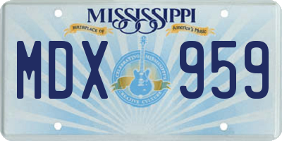 MS license plate MDX959