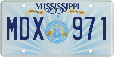 MS license plate MDX971