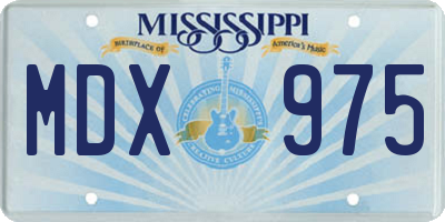 MS license plate MDX975