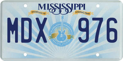 MS license plate MDX976