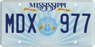 MS license plate MDX977