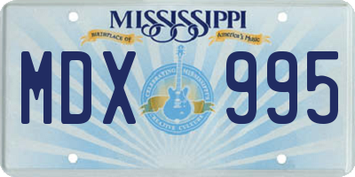 MS license plate MDX995
