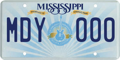 MS license plate MDY000