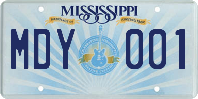 MS license plate MDY001