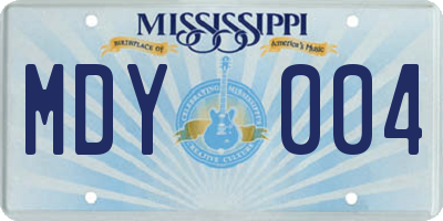 MS license plate MDY004