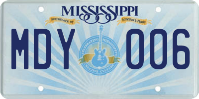 MS license plate MDY006