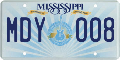 MS license plate MDY008