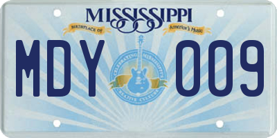 MS license plate MDY009