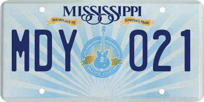 MS license plate MDY021