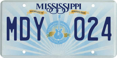 MS license plate MDY024
