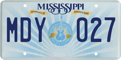 MS license plate MDY027