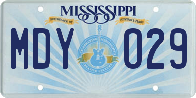 MS license plate MDY029