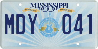 MS license plate MDY041