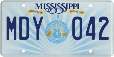 MS license plate MDY042