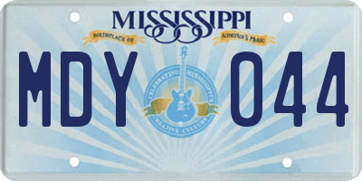 MS license plate MDY044
