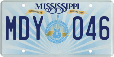 MS license plate MDY046