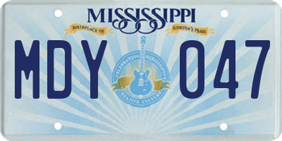 MS license plate MDY047