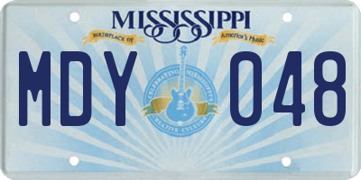 MS license plate MDY048