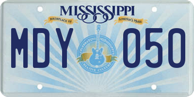 MS license plate MDY050