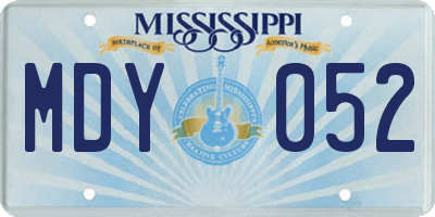 MS license plate MDY052