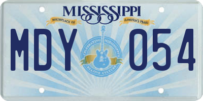 MS license plate MDY054