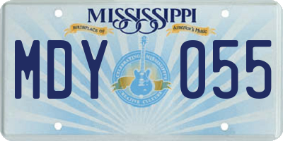 MS license plate MDY055