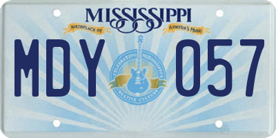 MS license plate MDY057