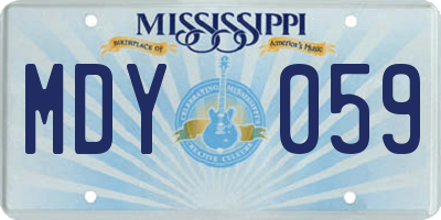 MS license plate MDY059