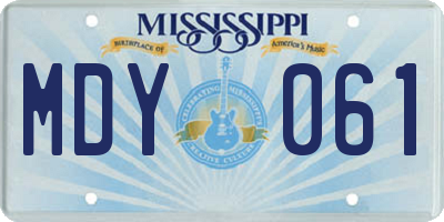 MS license plate MDY061