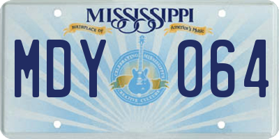 MS license plate MDY064