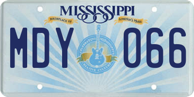 MS license plate MDY066