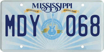 MS license plate MDY068
