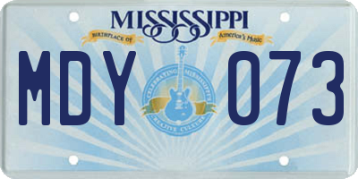 MS license plate MDY073