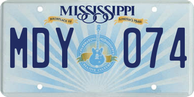 MS license plate MDY074