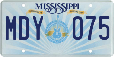 MS license plate MDY075